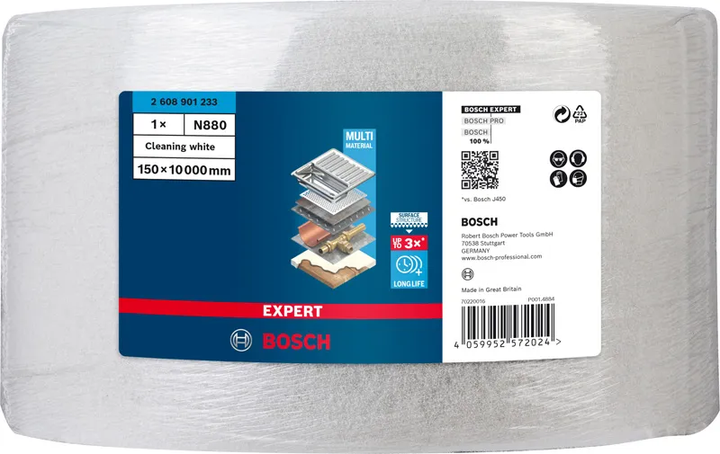 EXPERT N880 rolna od filca za ručno brušenje od 150 mm x 10 m, čišćenje 2608901233