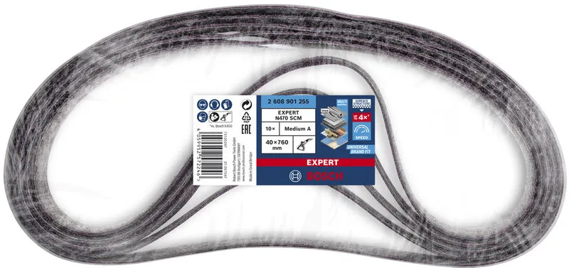 EXPERT N470 brusna traka za tračne brusilice od 40 x 760 mm, srednja, 10 delova 2608901255