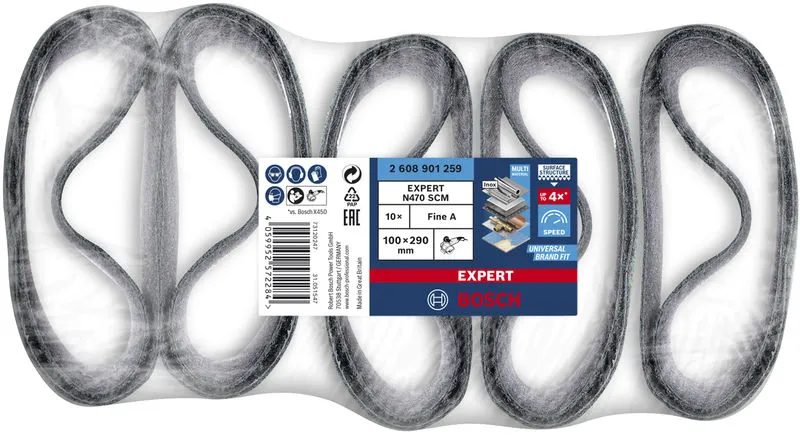 EXPERT N470 brusna čaura za mašine za glačanje od 100 x 290 mm, 90 mm, fina, 10 delova 2608901259