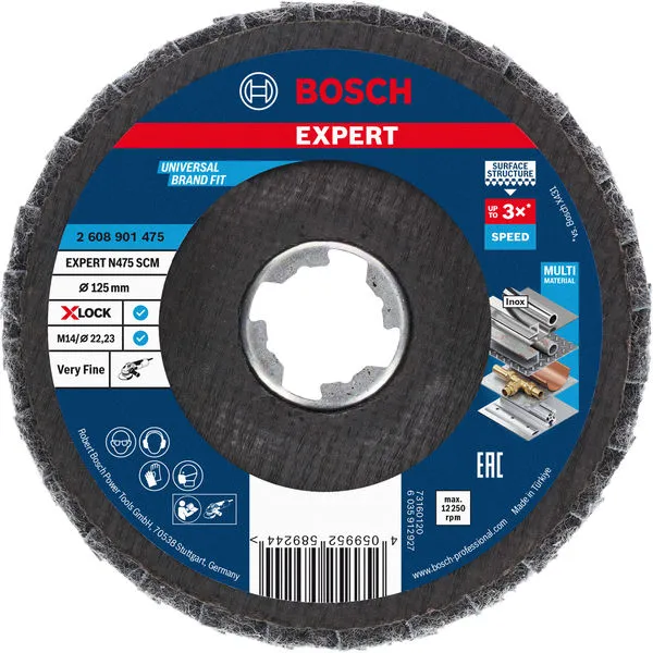 Bosch EXPERT N475 SCM X-LOCK ploča 125 mm, veoma fina 2608901475
