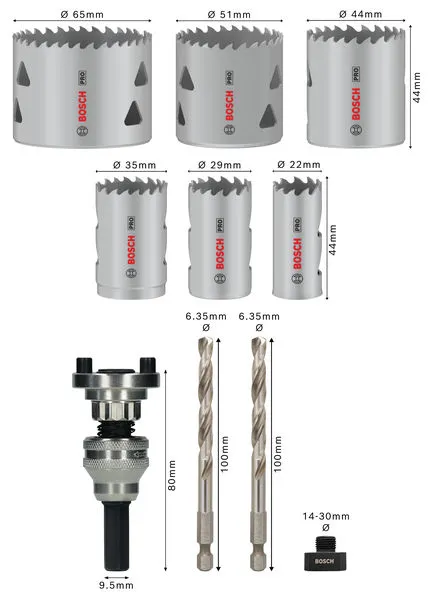 Set PRO Multi Material testera za otvore sa Q-Lock steznom glavom, 10 kom. 2608901551