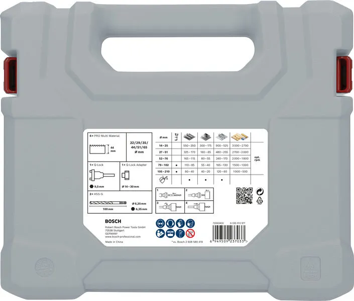 Set PRO Multi Material testera za otvore sa Q-Lock steznom glavom, 10 kom. 2608901551