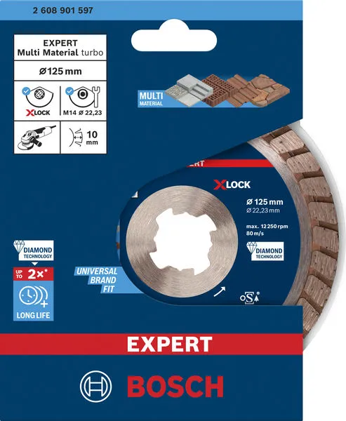 EXPERT MultiMaterial X-LOCK dijamantska rezna ploča od 125 x 22,23 x 2,4 x 12 mm 2608901597