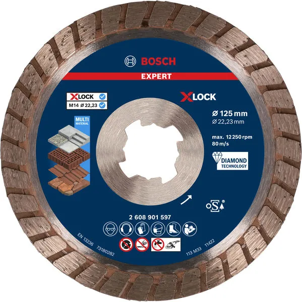 Bosch EXPERT MultiMaterial X-LOCK dijamantska rezna ploča od 125 x 22,23 x 2,4 x 12 mm 2608901597