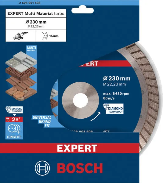 EXPERT MultiMaterial dijamantska rezna ploča od 230 x 22,23 x 2,4 x 15 mm 2608901598