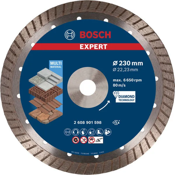 Bosch EXPERT MultiMaterial dijamantska rezna ploča od 230 x 22,23 x 2,4 x 15 mm 2608901598