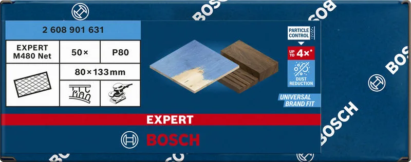 EXPERT M480 brusna mreža od 80 x 133 mm, G 80, 50 delova 2608901631