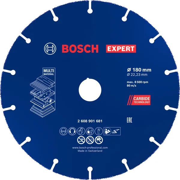Bosch EXPERT Multi Material Carbide rezna ploča, 180 x 22,23 mm 2608901681