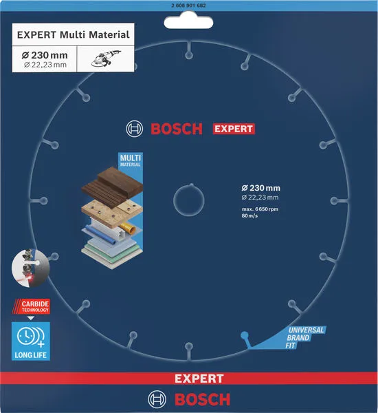EXPERT Multi Material Carbide rezna ploča, 230 x 22,23 mm 2608901682