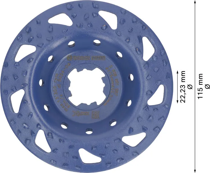 EXPERT Multi Material Carbide glava za brušenje, gruba, pod uglom, X-LOCK, 115 mm, 22,23 mm 2608901687