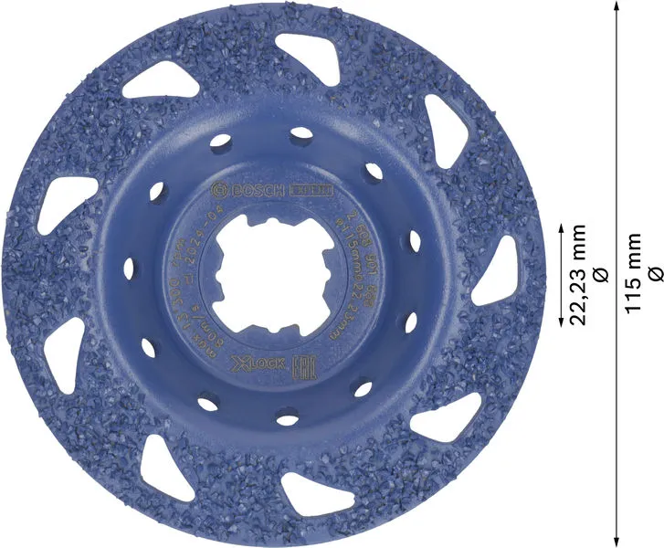 EXPERT Multi Material Carbide glava za brušenje, srednja, pod uglom, X-LOCK, 115 mm, 22,23 mm 2608901688