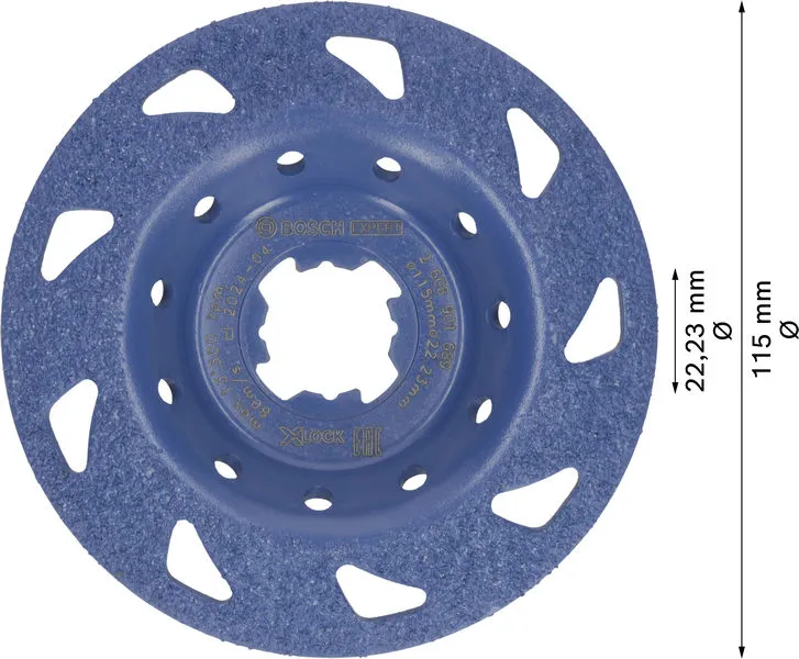 EXPERT Multi Material Carbide glava za brušenje, fina, pod uglom, X-LOCK, 115 mm, 22,23 mm 2608901689