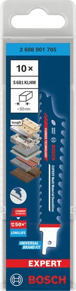 EXPERT Multi Material Demolition S681KLHM list testere, 10 kom. 2608901705