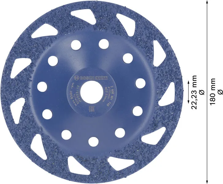EXPERT Multi Material Carbide glava za brušenje, srednja, ravna, 180 mm, 22,23 mm 2608901748