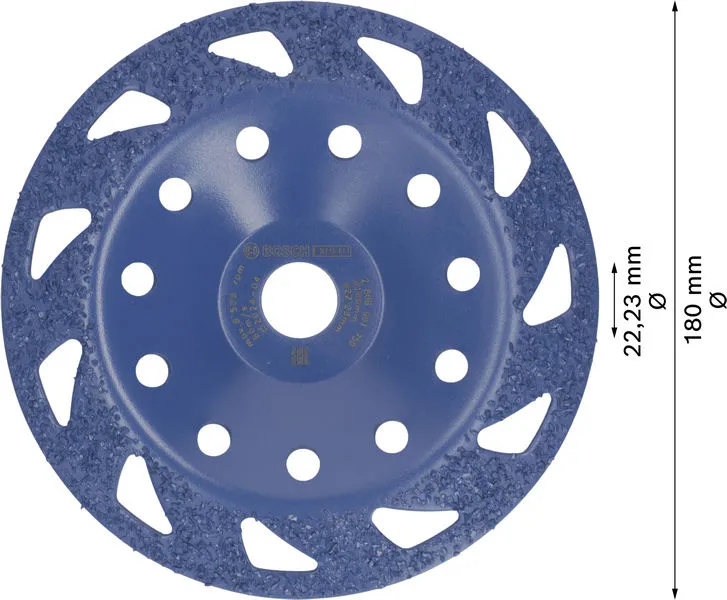 EXPERT Multi Material Carbide glava za brušenje, srednja, pod uglom, 180 mm, 22,23 mm 2608901750