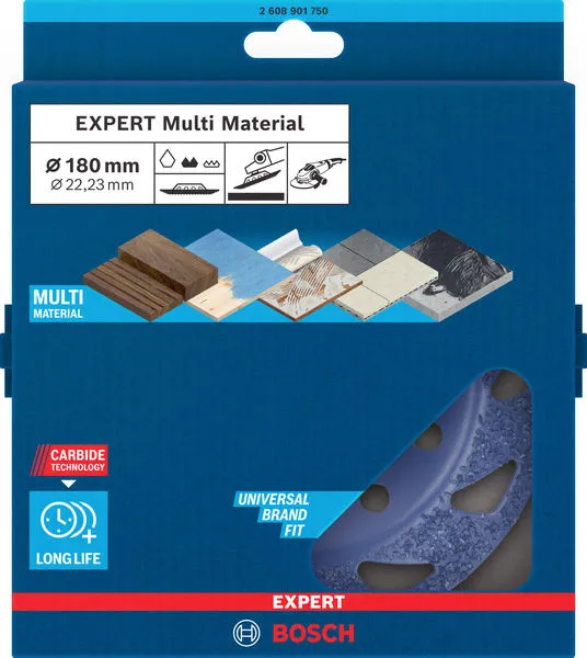 EXPERT Multi Material Carbide glava za brušenje, srednja, pod uglom, 180 mm, 22,23 mm 2608901750