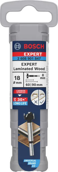 EXPERT Laminated Wood Hinge Cutting burgija, 18×60×90 mm 2608901847
