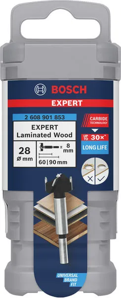EXPERT Laminated Wood Hinge Cutting burgija, 28×60×90 mm 2608901853