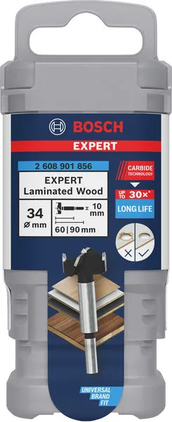 EXPERT Laminated Wood Hinge Cutting burgija, 34×60×90 mm 2608901856