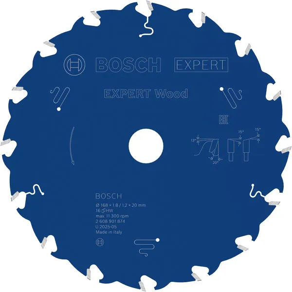 Bosch EXPERT Wood list kružne testere, 168×1,8/1,2×20 mm, T16 2608901874