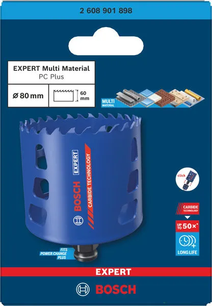 EXPERT Multi Material Power Change Plus testera za otvore, 80×60 mm 2608901898