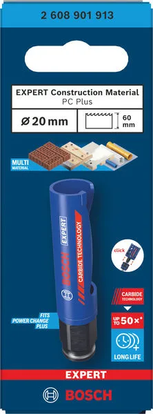EXPERT Construction Material Power Change Plus testera za otvore, 20×60 mm 2608901913