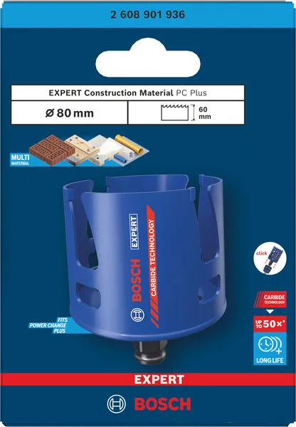 EXPERT Construction Material Power Change Plus testera za otvore, 80×60 mm 2608901936