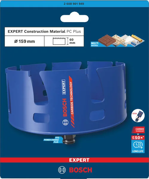 EXPERT Construction Material Power Change Plus testera za otvore, 159×60 mm 2608901949