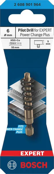 Vodeća burgija za EXPERT Power Change Plus, HSS-Co, Ø6×5×55 mm 2608901964