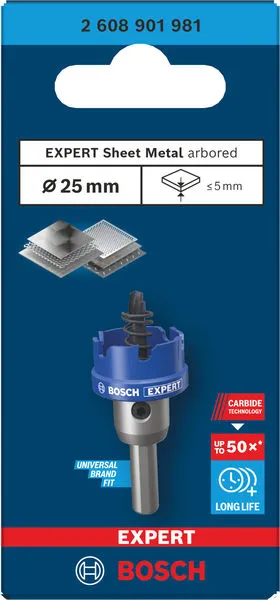 EXPERT Sheet Metal testera za otvore sa osovinom, 25×5 mm 2608901981