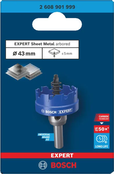 EXPERT Sheet Metal testera za otvore sa osovinom, 43×5 mm 2608901999