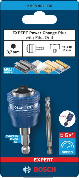 EXPERT Power Change Plus držač sa vodećom burgijom, šestostrani prihvat 8,7 mm, HSS-G, 7,15×45×85 mm 2608902034
