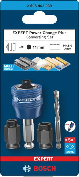 EXPERT Power Change Plus set za konverziju, šestostrani prihvat 11 mm, HSS-G, 7,15×45×85 mm, 2 adapterske navrtke 2608902039