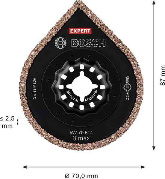 EXPERT AVZ 70 RT4 3 max ploča za fugovanje, Ø70 mm 2608902055