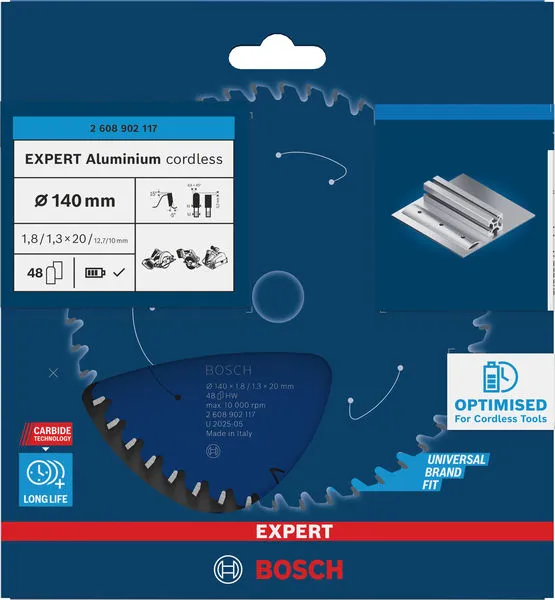 EXPERT Aluminium cordless list kružne testere, 140×1,8/1,3×20 mm, T48 2608902117