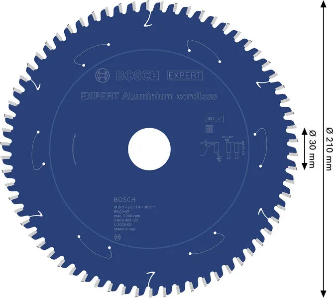 EXPERT Aluminium cordless list kružne testere, 210×2/1,4×30 mm, T66 2608902123