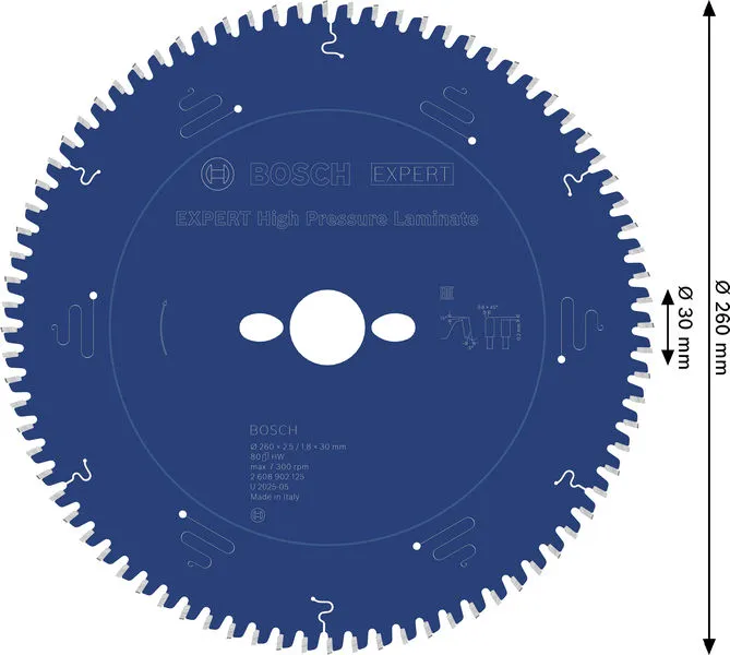 EXPERT High Pressure Laminate list kružne testere, 260×2,5/1,8×30 mm, T80 2608902125
