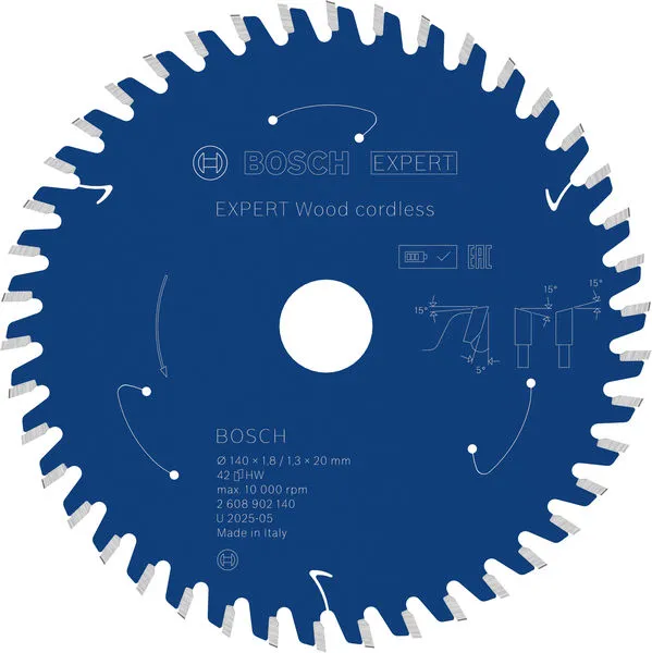 Bosch EXPERT Wood cordless list kružne testere, 140×1,8/1,3×20 mm, T42 2608902140