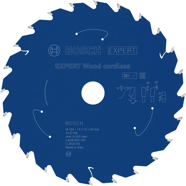 Bosch EXPERT Wood cordless list kružne testere, 160×1,5/1×20 mm, T24 2608902145