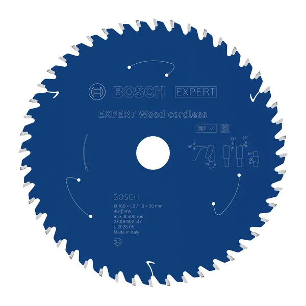 Bosch EXPERT Wood cordless list kružne testere, 160×1,5/1×20 mm, T48 2608902147