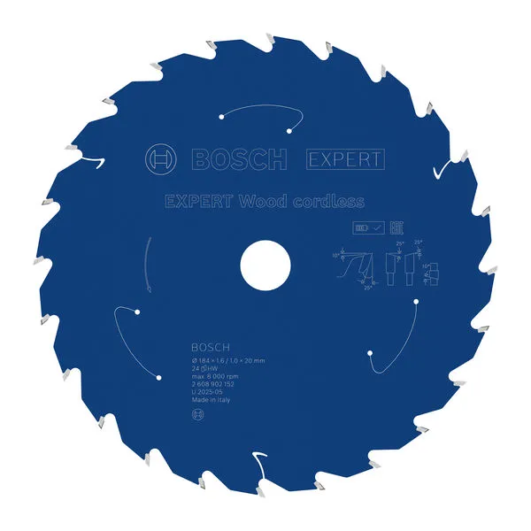 Bosch EXPERT Wood cordless list kružne testere, 184×1,6/1×20 mm, T24 2608902152