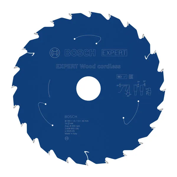 Bosch EXPERT Wood cordless list kružne testere, 190×1,5/1×30 mm, T24 2608902156