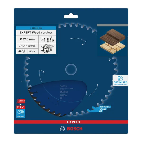 EXPERT Wood cordless list kružne testere, 210×2/1,4×30 mm, T48 2608902160