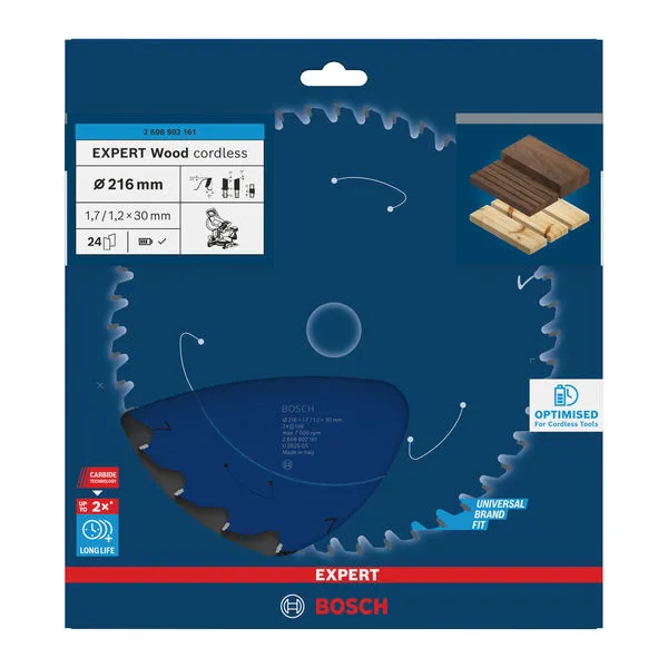 EXPERT Wood cordless list kružne testere, 216×1,7/1,2×30 mm, T24 2608902161