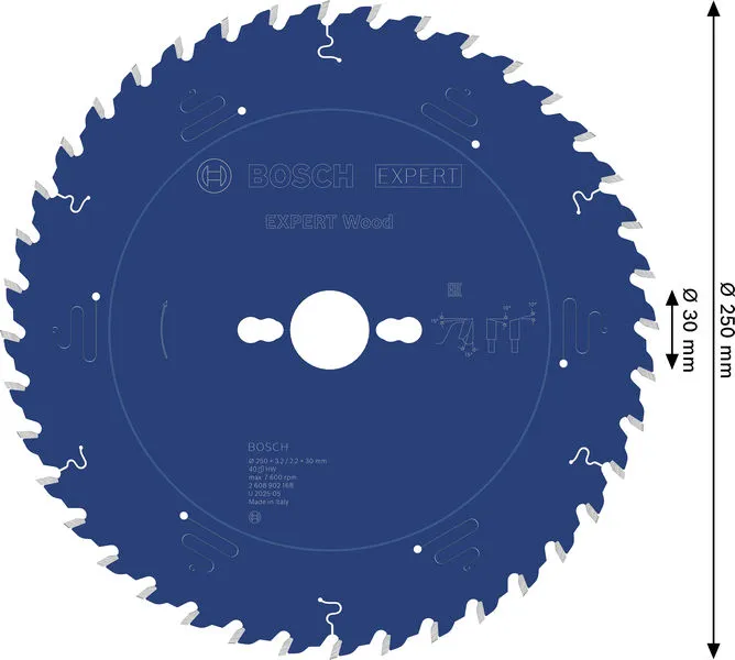 EXPERT Wood list kružne testere, 250×3,2/2,2×30 mm, T40 2608902168
