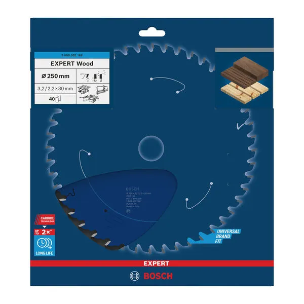 EXPERT Wood list kružne testere, 250×3,2/2,2×30 mm, T40 2608902168