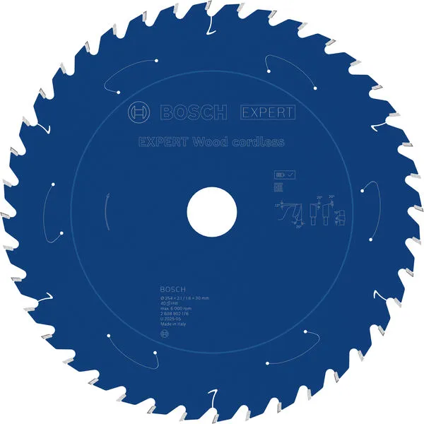 Bosch EXPERT Wood cordless list kružne testere, 254×2,1/1,6×30 mm, T40 2608902176