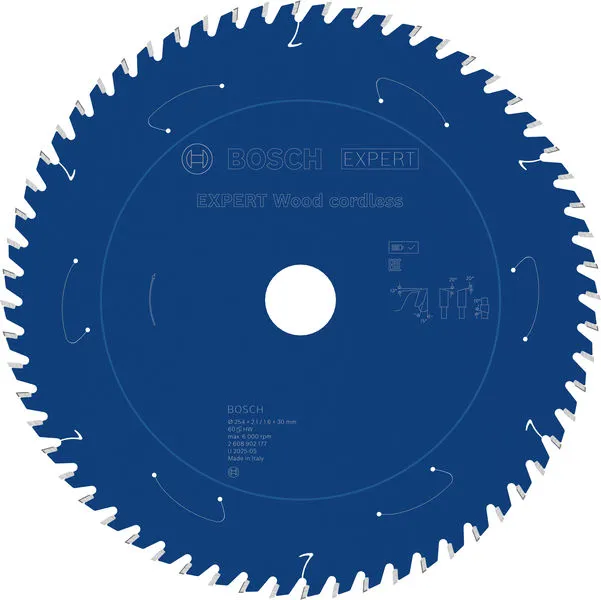 Bosch EXPERT Wood cordless list kružne testere, 254×2,1/1,6×30 mm, T60 2608902177