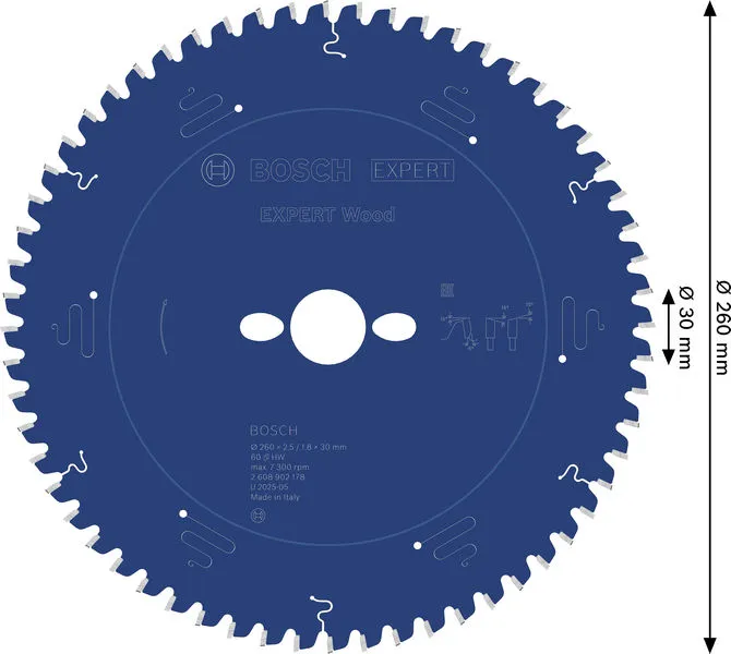 EXPERT Wood list kružne testere, 260×2,5/1,8×30 mm, T60 2608902178