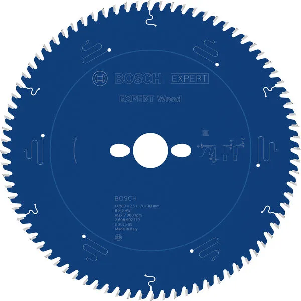 Bosch EXPERT Wood list kružne testere, 260×2,5/1,8×30 mm, T80 2608902179